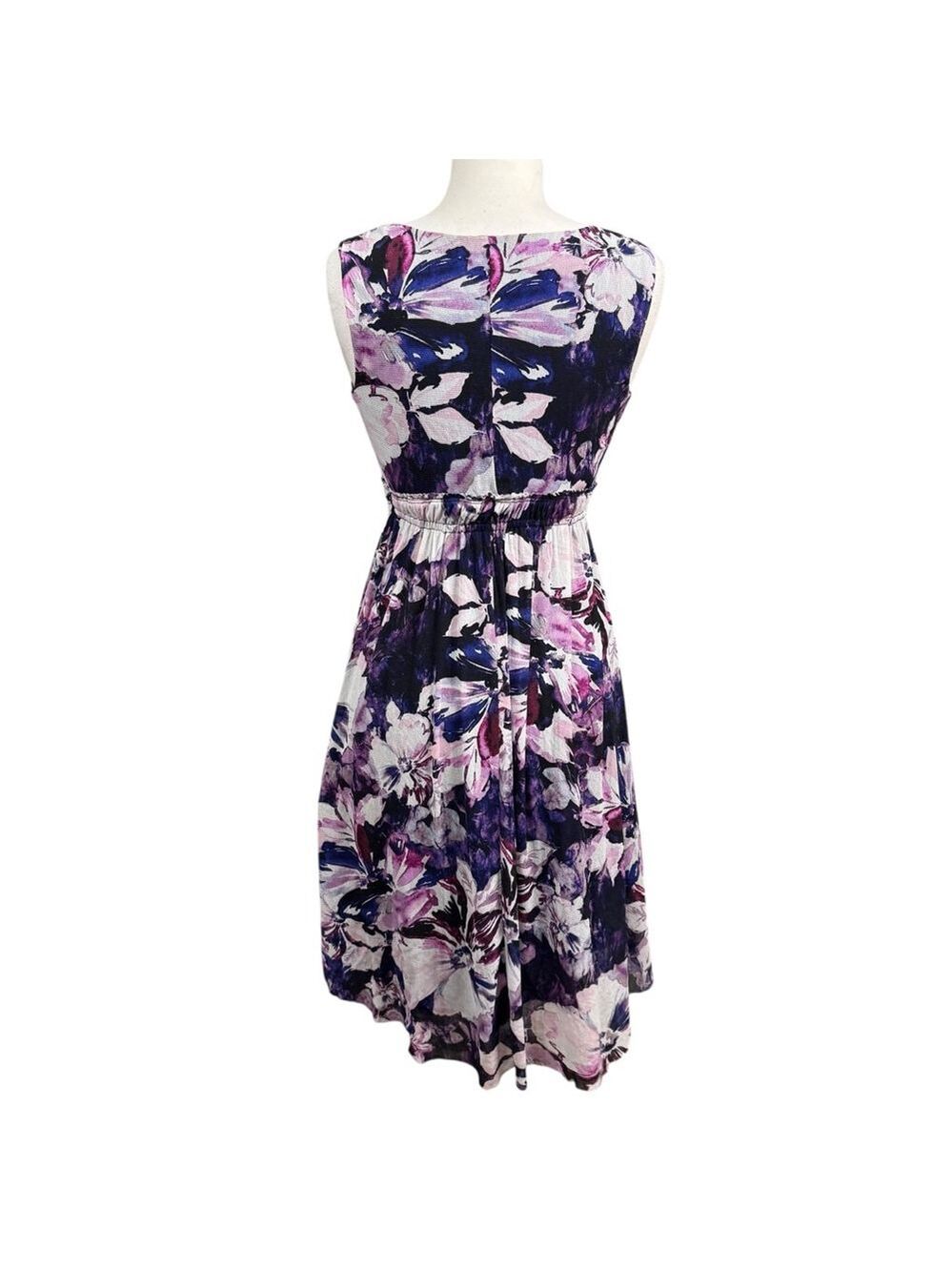 Simply Vera Vera Wang Floral Midi Dress Purple Sleeveless XS - Picture 4 of 8